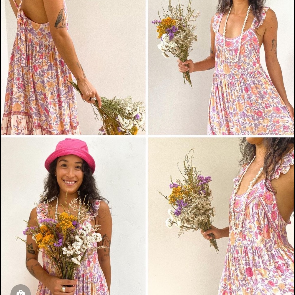 Arnhem Sophia MIdi Strappy Peony Dress - Picture 5 of 16
